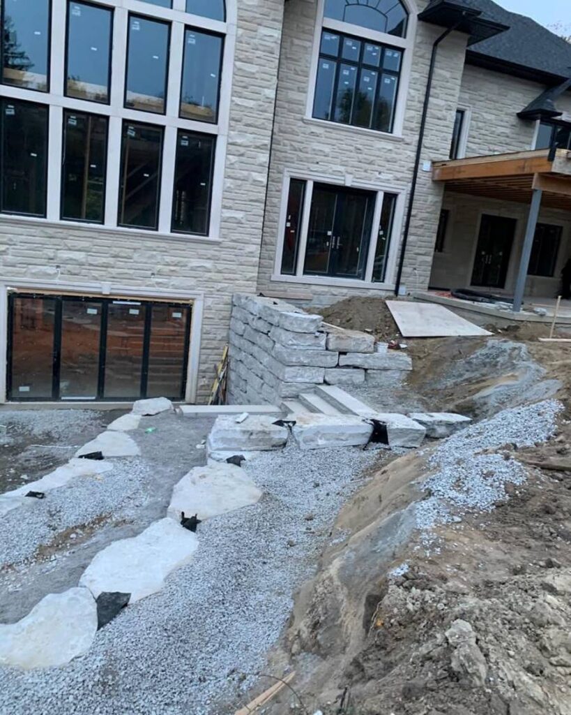 stone retaining wall by Artech Landscaping